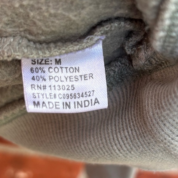 Womens Medium Green Gray Cactus Always On Point Cropped Boho Sweatshirt Sweater - Picture 4 of 7